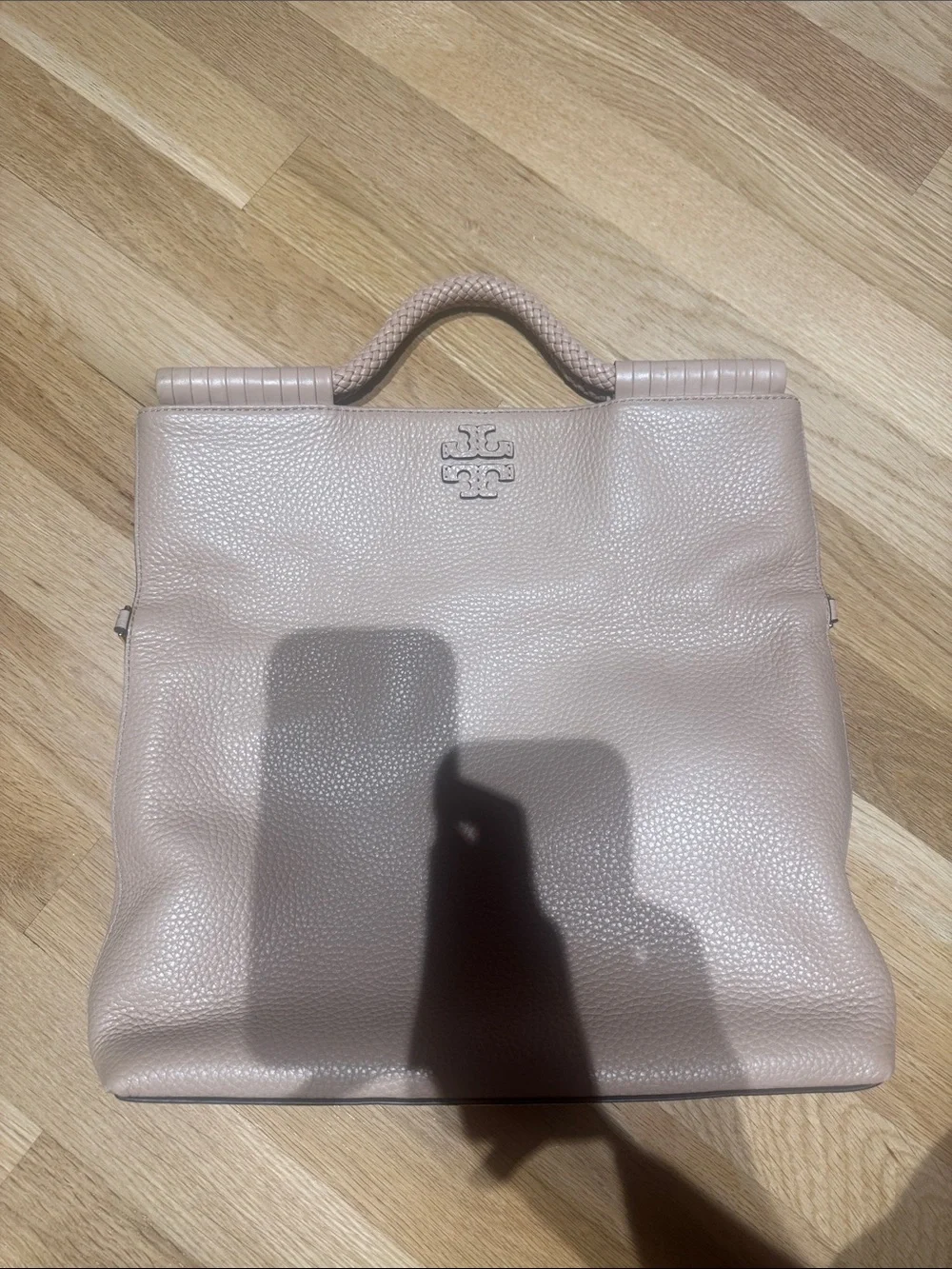Tory Burch Blush Pebbled Leather Top-Handle Satchel